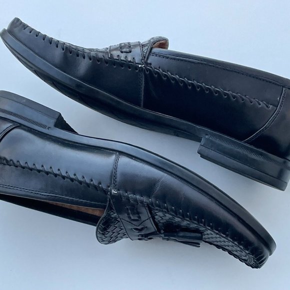Nunn Bush Men Shoes Black Genuine Leather Memory Foam Loafer Tassel Size 8.5M